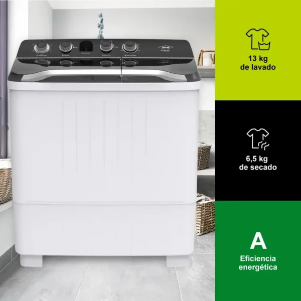 Lavadora HACEB Semi Automática Carga Superior 13 Kilos - Imagen 4