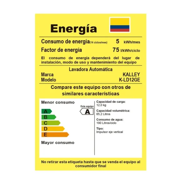 Lavadora KALLEY Carga Superior 12 Kilos K-LD12GE - Imagen 4