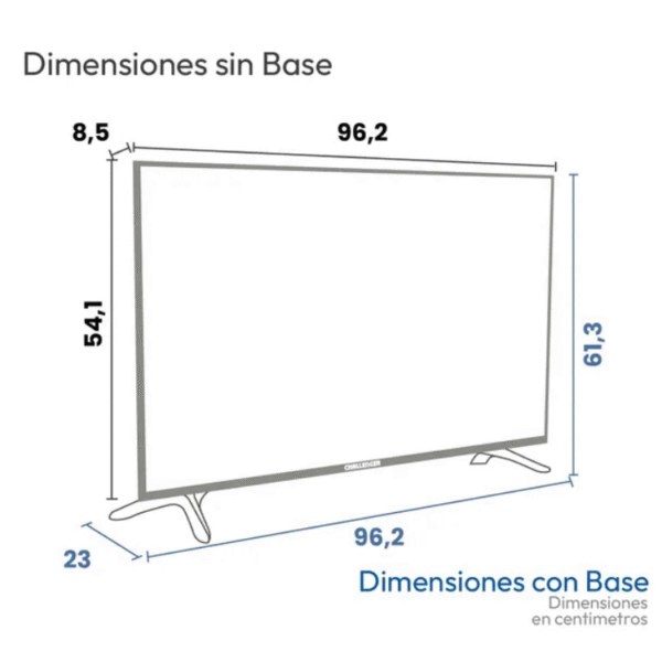 TV CHALLENGER 43" Pulgadas 108 cm LED 43KG84 FHD LED Smart TV Google - Imagen 3