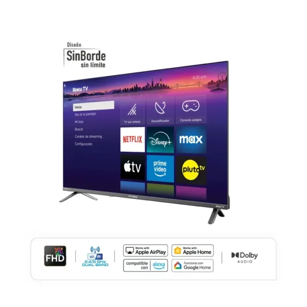 TV HYUNDAI 40" Pulgadas 101,6cm HYLED4027RiM FHD LED Smart TV Roku - Imagen 3