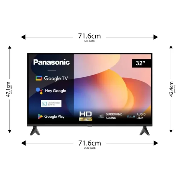 TV PANASONIC 32" Pulgadas 81 cm 32NS600 LED HD Smart TV Google TV - Imagen 2