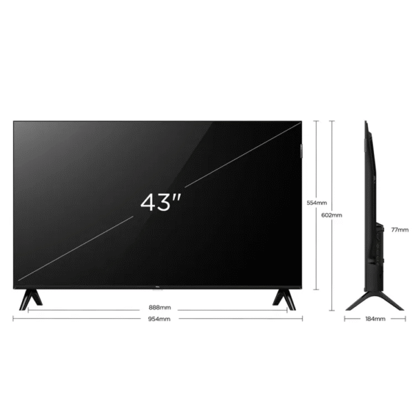 TV TCL 43" Pulgadas 109 cm 43S5K FHD QLED Smart TV Google - Imagen 3